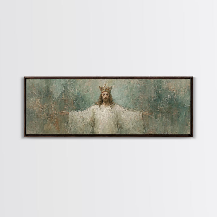Whispered Hope, Framed Canvas Print, Panoramic Wall Art, Christian Art Canvas, Abstract Christian Art, Modern Christian Painting, Christian