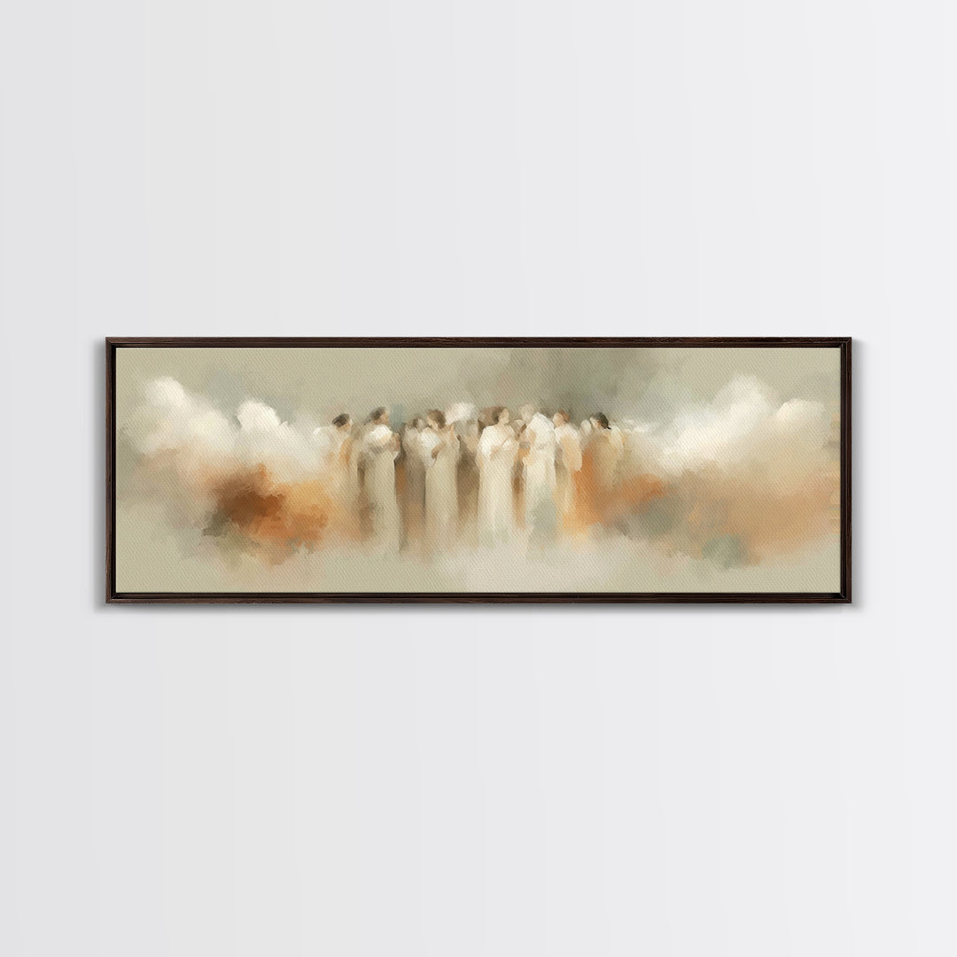 Heavenly Gathering – Framed Canvas Print – Christian Art – Panoramic Wall Art – Christian Art Prints – Christmas Art – Christian Decor For
