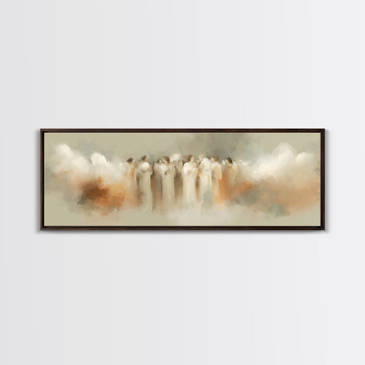 Heavenly Gathering – Framed Canvas Print – Christian Art – Panoramic Wall Art – Christian Art Prints – Christmas Art – Christian Decor For