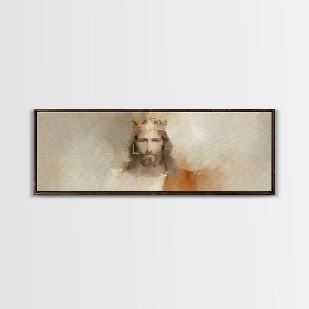 Eternal King Glory – Framed Canvas Print – Panoramic Wall Art – Christian Art Work – Jesus Painting – Christian Art Canvas – Large Christia