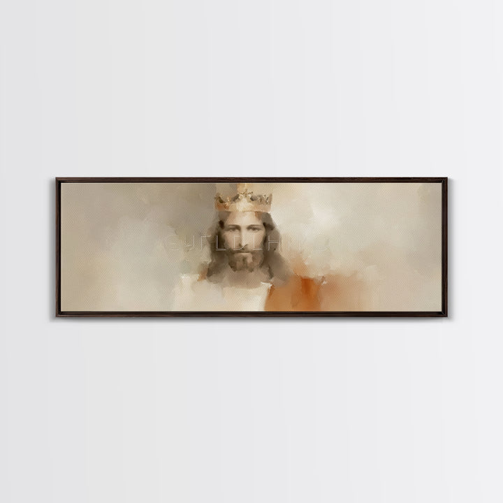 Eternal King Glory – Framed Canvas Print – Panoramic Wall Art – Christian Art Work – Jesus Painting – Christian Art Canvas – Large Christia