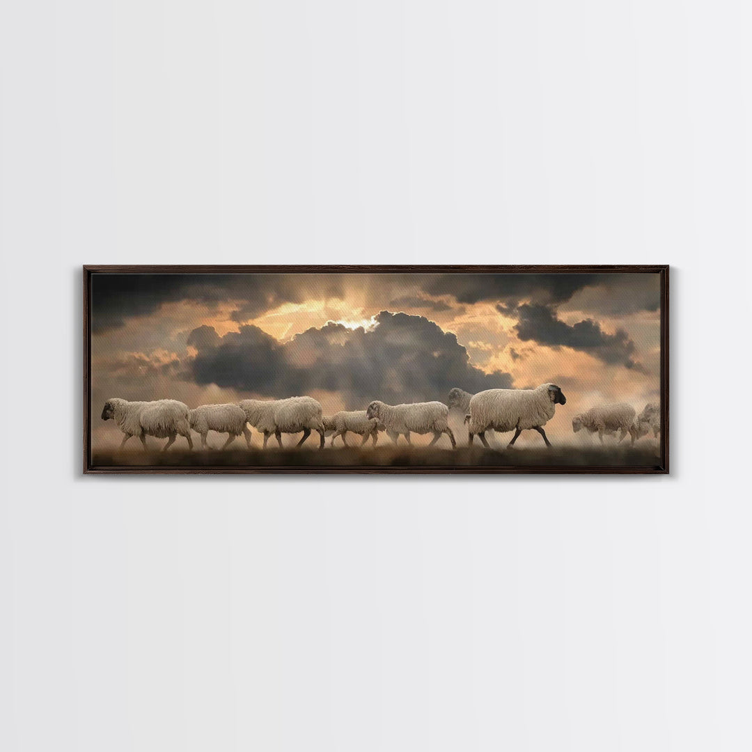 Fields Of Peace | Framed Canvas Print | Christian Wall Art | Panoramic Painting | Christian Art Canvas | Christian Christmas Art | Jesus Pa