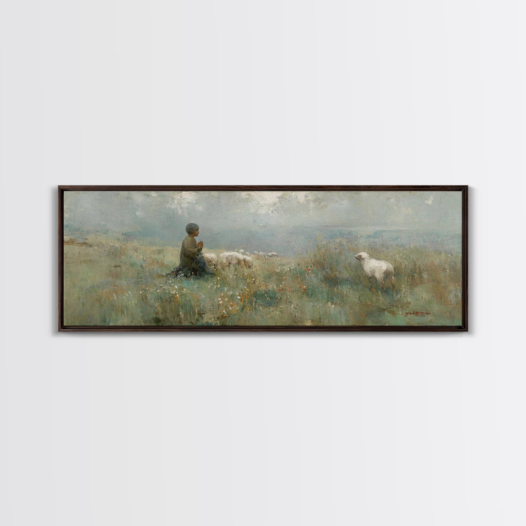 Childlike Faith – Framed Canvas Print – Panoramic Art – Christian Wall Art – Christian Art Canvas – Jesus Painting – Christmas Art
