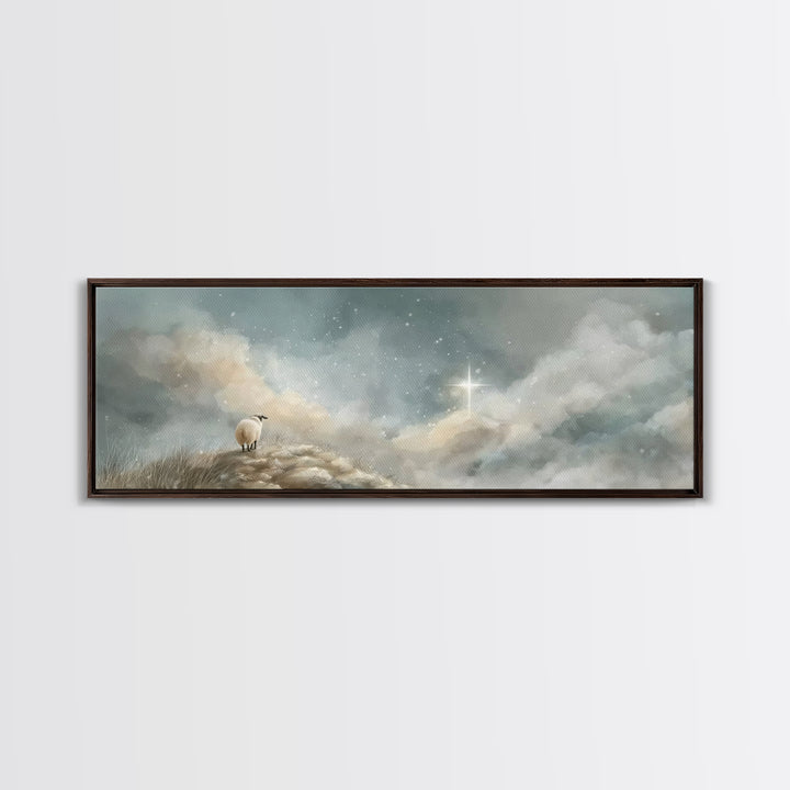 Star Of Peace – Framed Canvas Print – Panoramic Art – Christian Wall Art – Christian Art Canvas – Christmas Art – Christian Gift Ideas