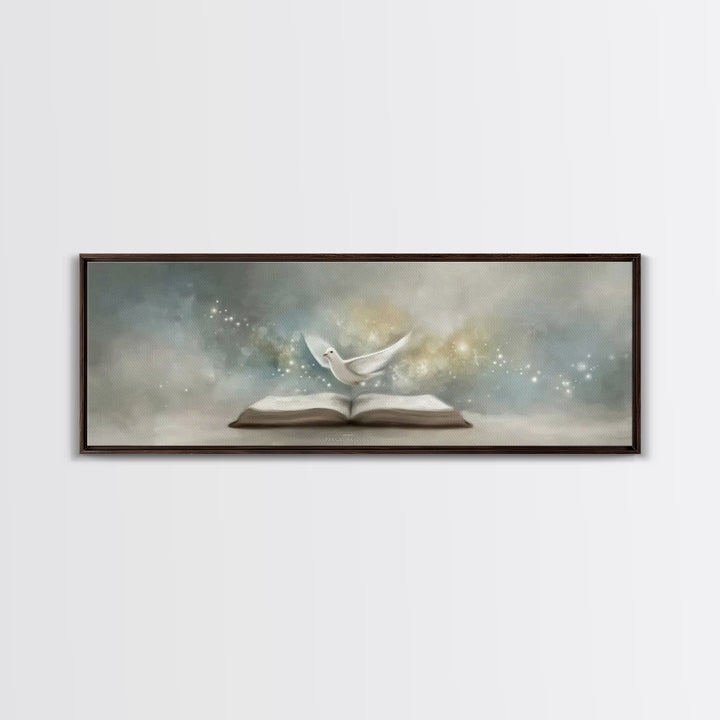 Spirit Of Scripture | Framed Canvas Print | Extra Wide Art | Christian Art Work | Christian Wall Art | Christmas Art Prints | Modern Christ