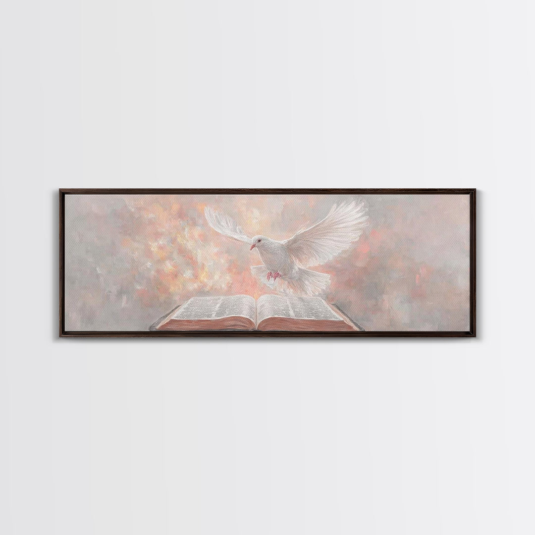 Flame Of Revelation, Framed Canvas Print, Panoramic Art, Modern Christian Painting, Christian Wall Art, Christian Art Canvas, Christian Chr