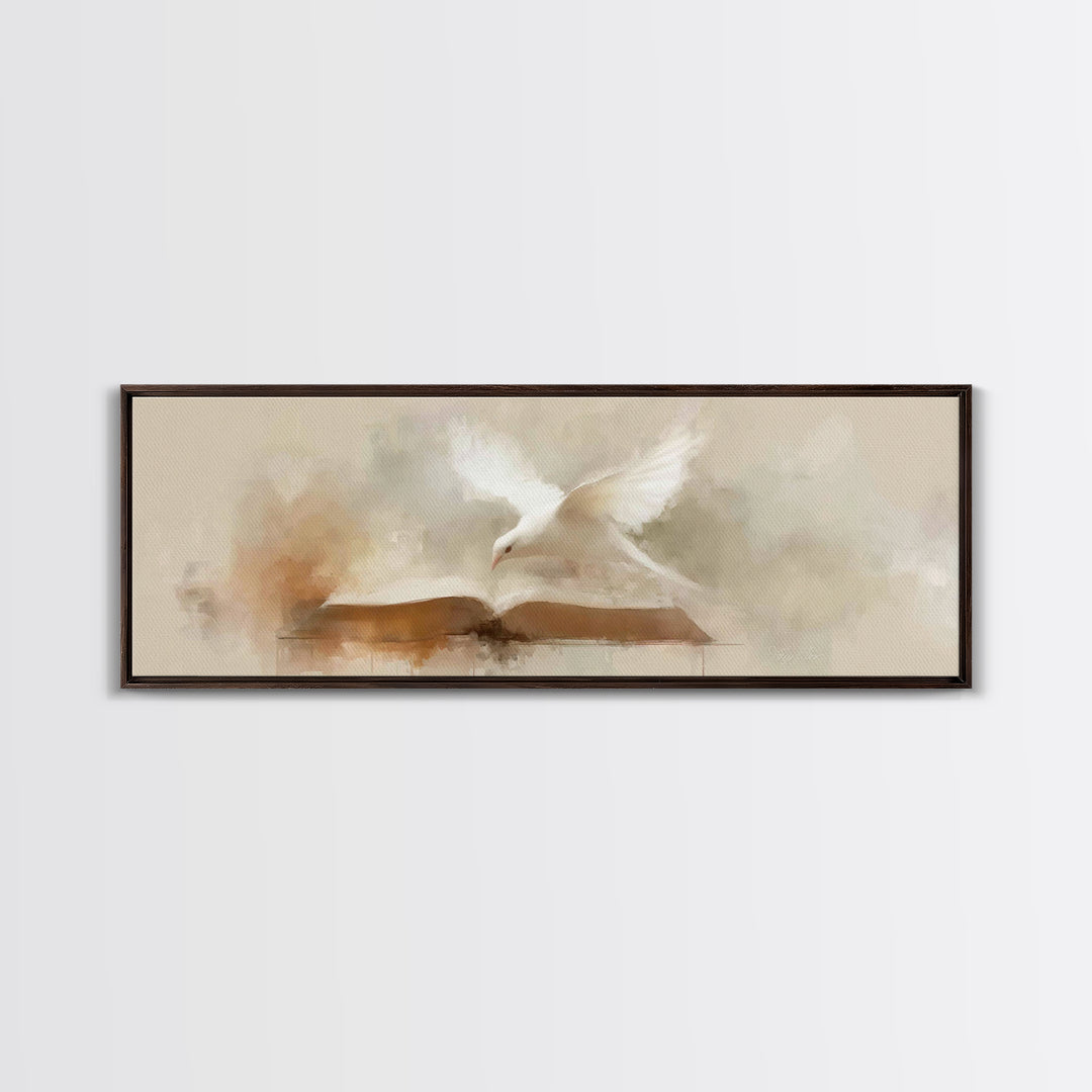 Glory Of The Word | Framed Canvas Print | Panoramic Wall Art | Christian Art Gift | Christian Paintings | Minimalist Christian Art | Christ