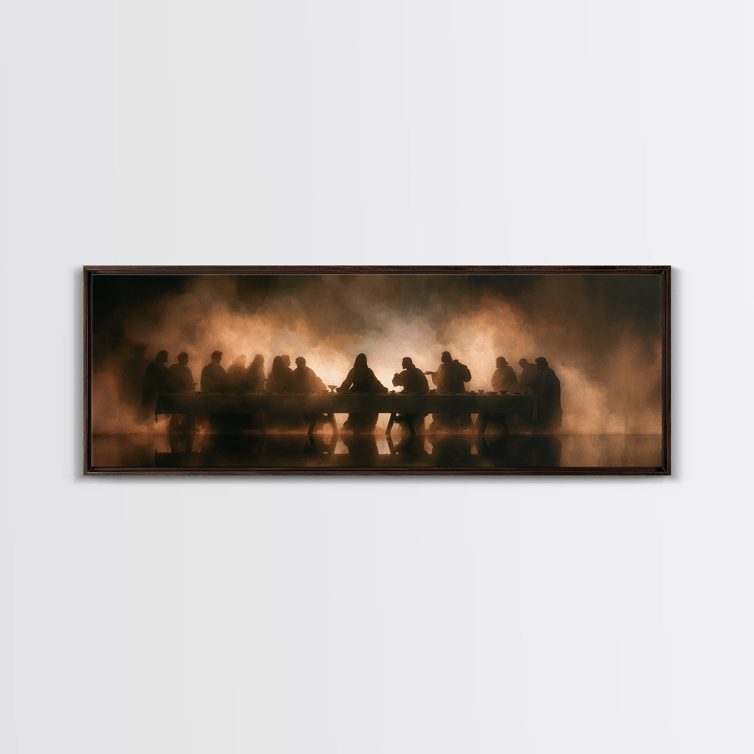 Clouded Covenant Table – Framed Canvas Print – Christian Art Canvas – Jesus Wall Art – Panoramic Painting – Christian Christmas Art – Chris