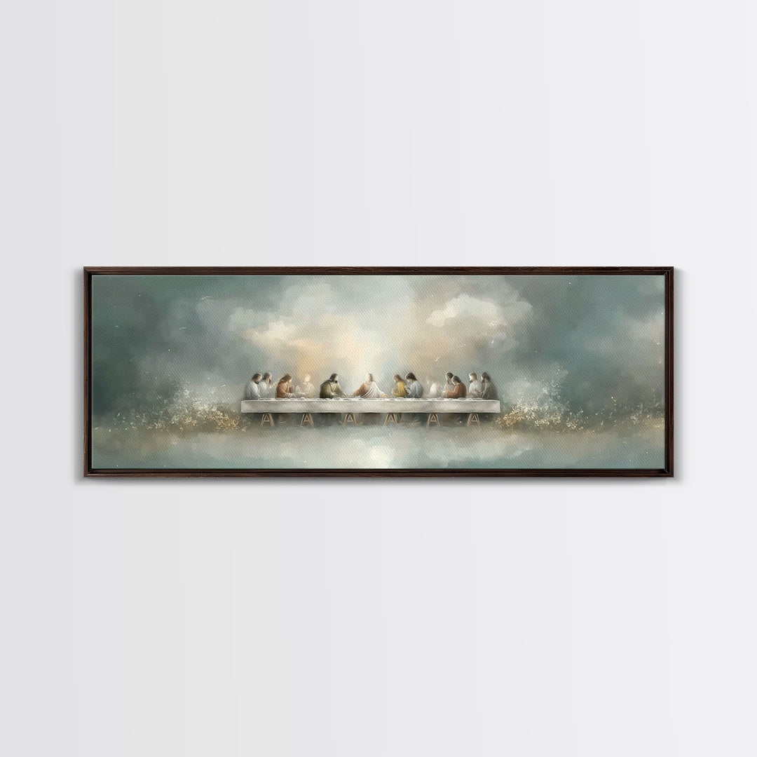 Last Covenant Stillness | Framed Canvas Print | Christian Painting | Moody Christian Art | Panoramic Art | Jesus Painting | Christian Wall