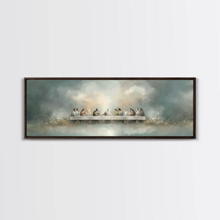 Last Covenant Stillness | Framed Canvas Print | Christian Painting | Moody Christian Art | Panoramic Art | Jesus Painting | Christian Wall