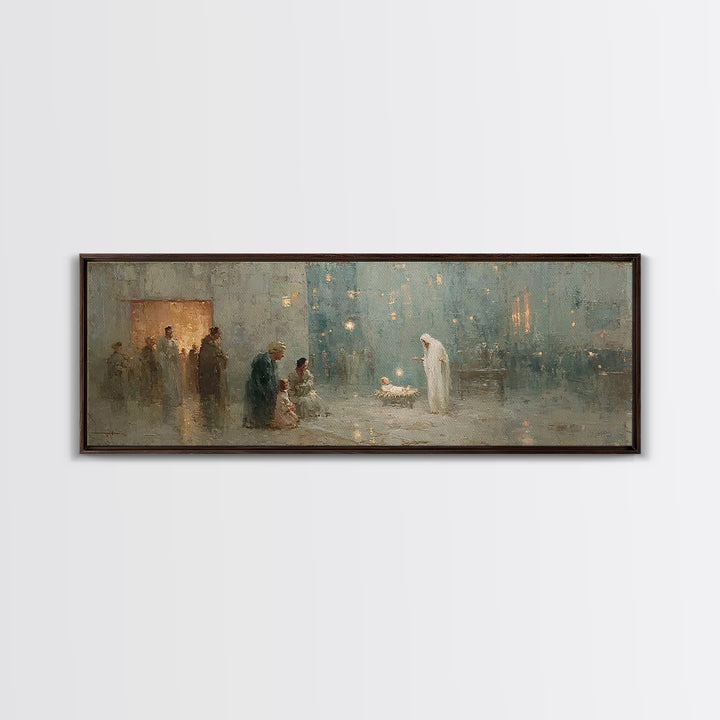Holy Temple Light | Framed Canvas Print | Panoramic Wall Art | Christian Wall Art | Christian Art Canvas | Christmas Art | Jesus Painting