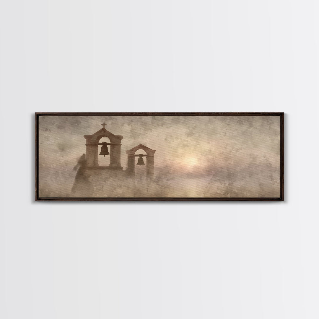 Chapel Of Peace | Framed Canvas Print | Christian Wall Art | Christian Art Canvas | Panoramic Frame | Christmas Art | Christian Christmas A