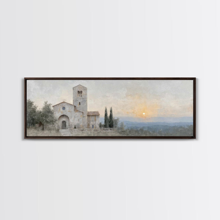 Watcher Of The Bells – Framed Canvas Print – Panoramic Print – Christian Art Canvas – Christian Wall Art – Christmas Art – Christian Christ