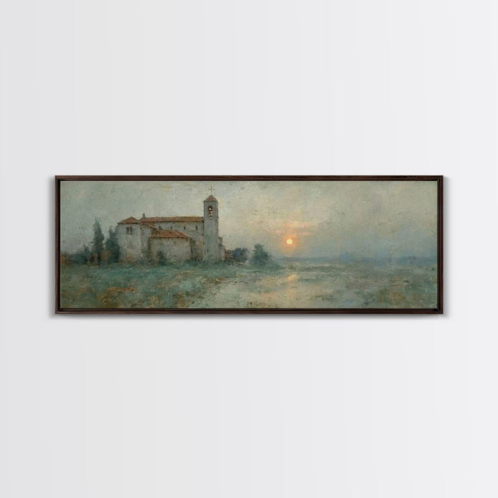 Saintly Evening Calm – Framed Canvas Print – Panoramic Art – Christian Wall Art – Christian Art Canvas – Christmas Art – Christian Painting