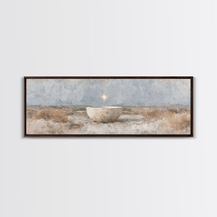 Star Over Promise | Framed Canvas Print | Panoramic Painting | Christian Art Canvas | Christian Christmas Art | Christian Wall Art | Christ