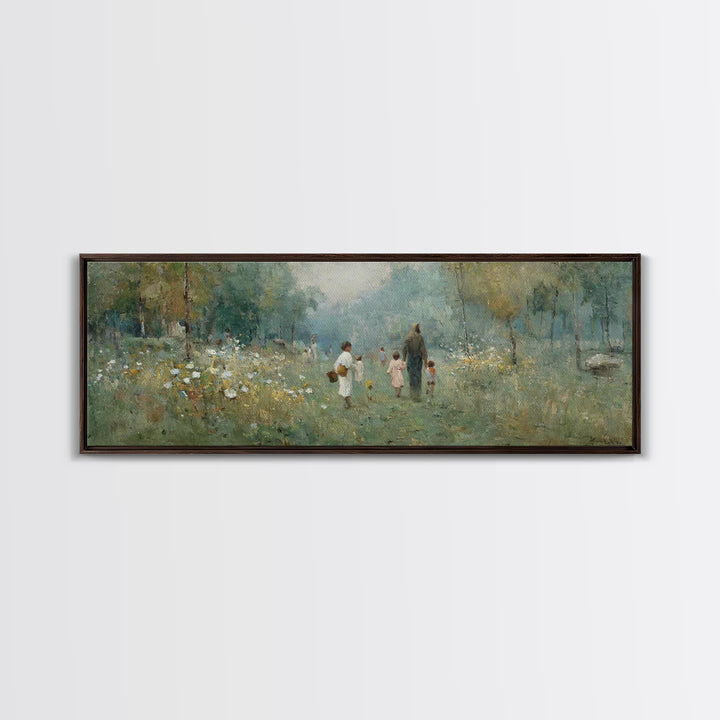 Morning Of Blessing, Framed Canvas Print, Christian Wall Art, Christian Art Canvas, Jesus Painting, Extra Wide Art, Christian Christmas Art