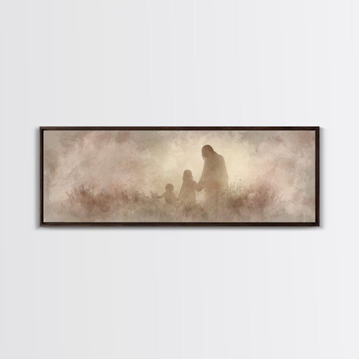 Silent Glory | Framed Canvas Print | Christian Wall Art | Christian Art Canvas | Christmas Art | Panoramic Frame | Christian Christmas Art