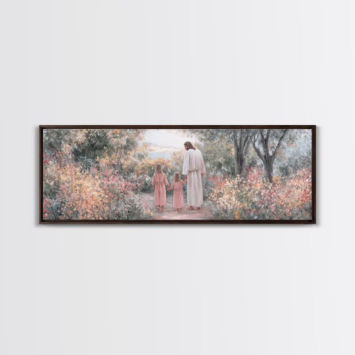 Shepherds At Night – Framed Canvas Print – Christmas Art – Christian Wall Art – Panoramic Art – Christian Art Canvas – Christian Christmas