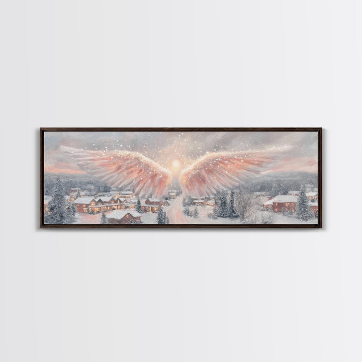 Angel Of Peace – Framed Canvas Print – Christian Wall Art – Panoramic Frame – Christian Art Print – Christmas Art – Christian Decorations