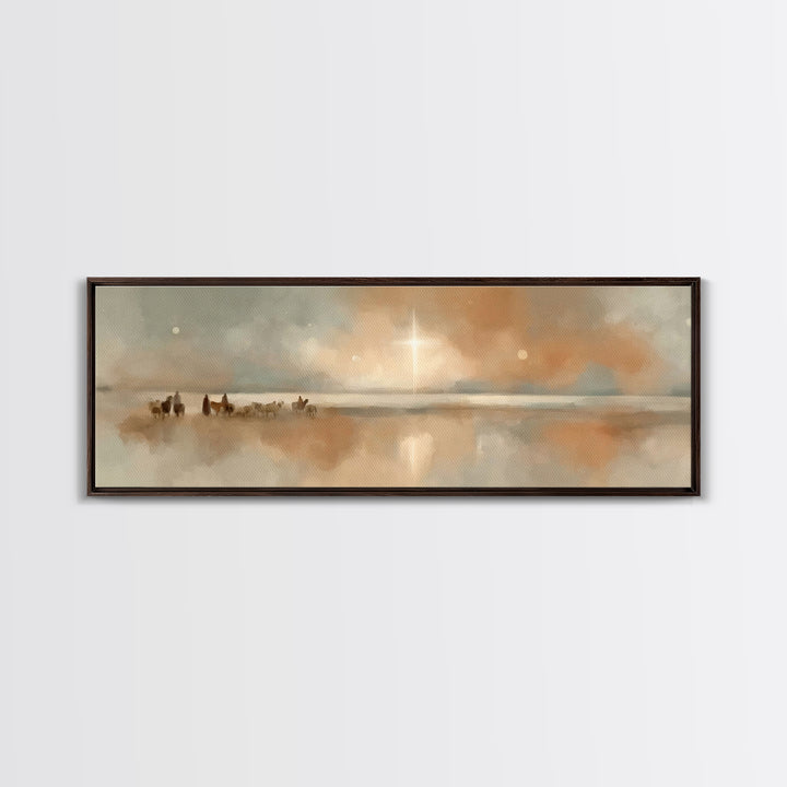 Star Of The Horizon – Framed Canvas Print – Panoramic Art – Christian Wall Art – Christian Art Canvas – Christmas Art – Jesus Painting