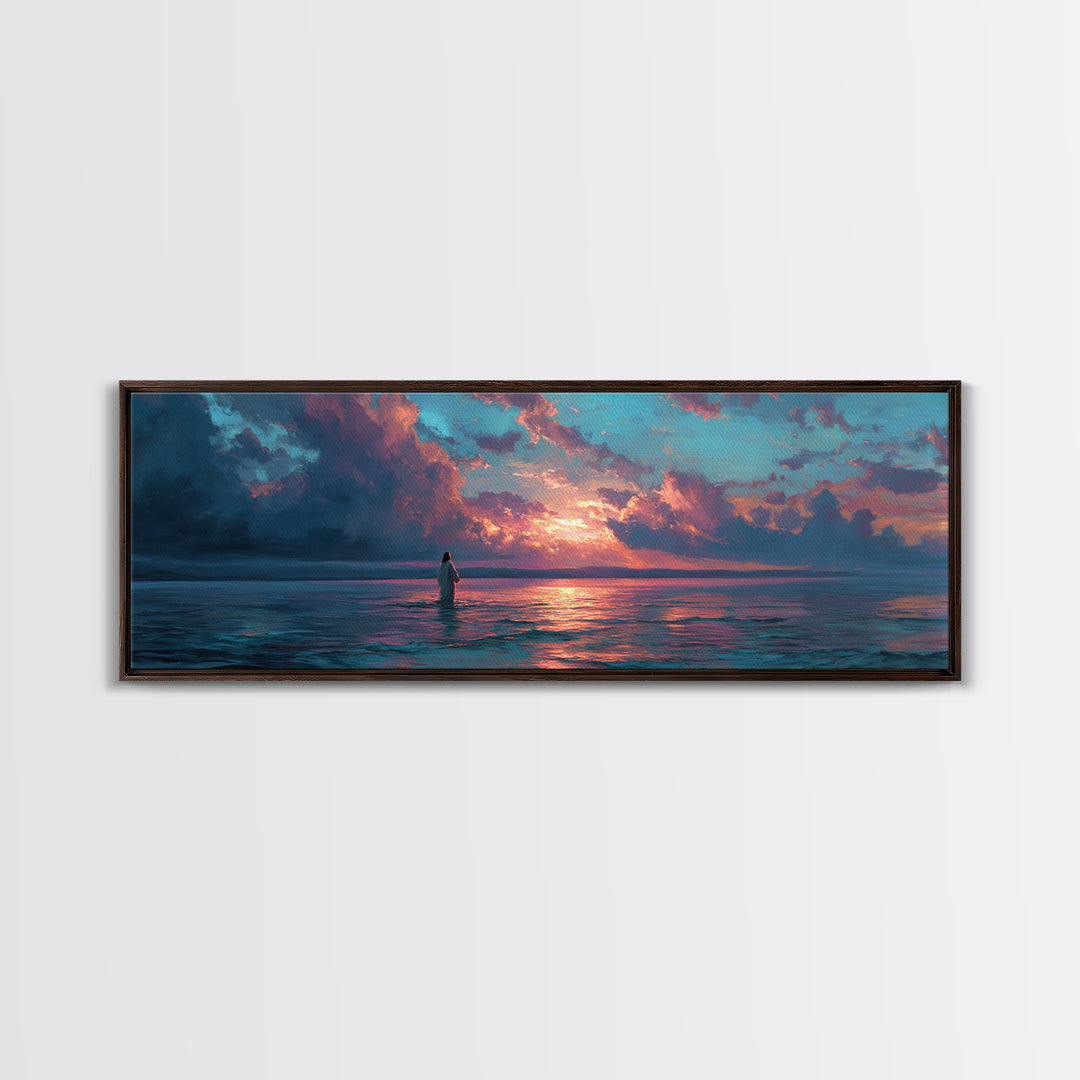 Glory In The Clouds – Framed Canvas Print – Panoramic Art – Christian Wall Art – Jesus Painting – Christian Art Canvas – Christmas Art