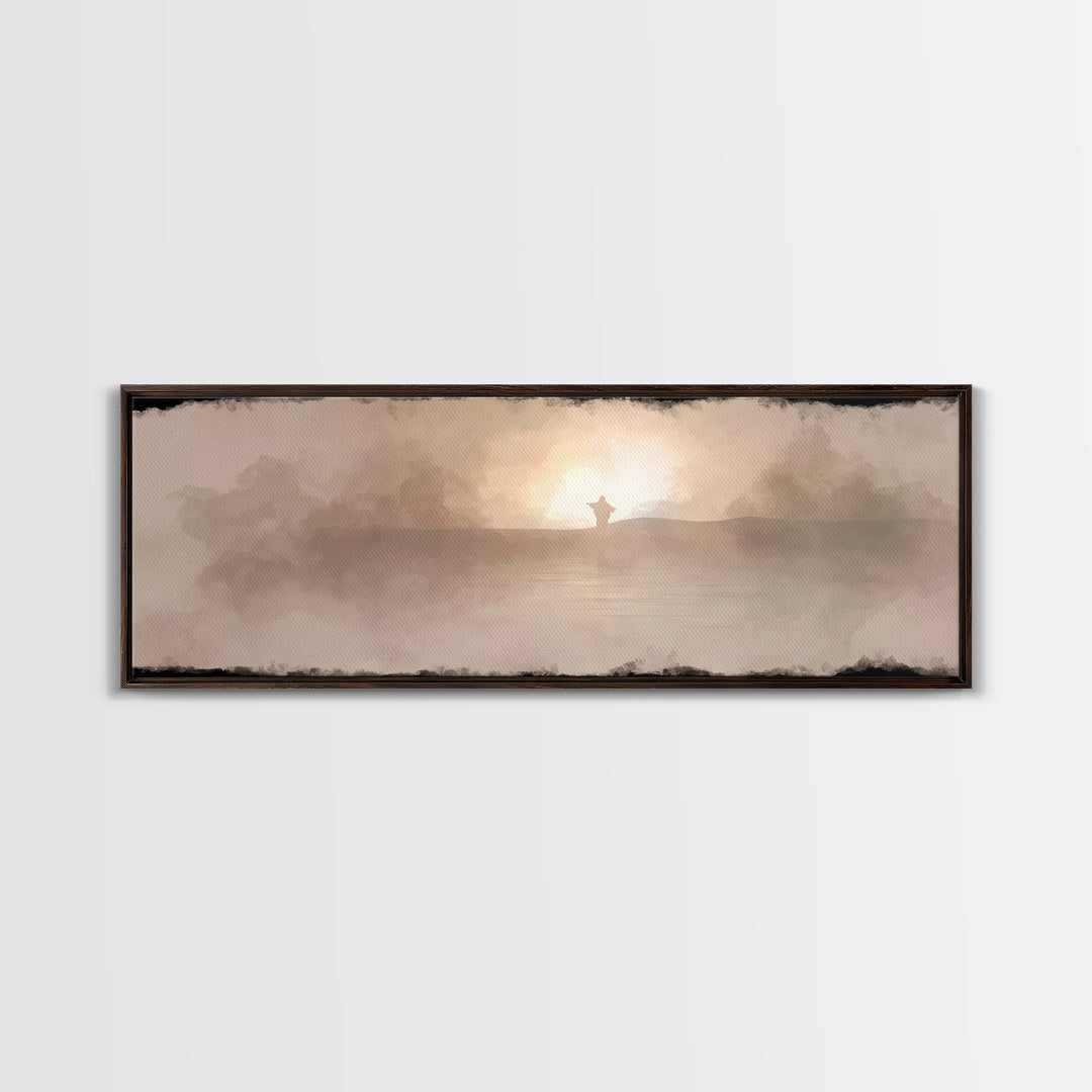 Light Of Grace, Framed Canvas Print, Panoramic Wall Art, Christian Art Canvas, Christian Wall Art, Jesus Painting, Christmas Art