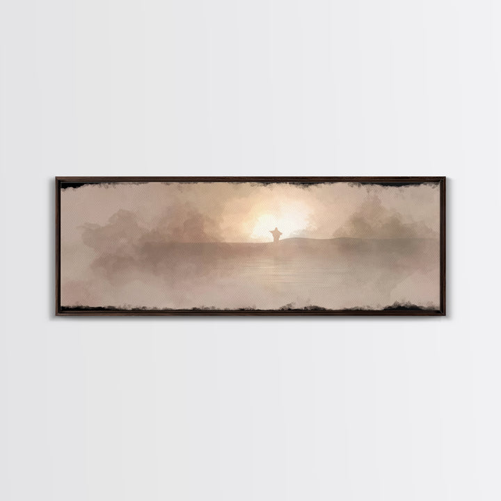 Light Of Grace, Framed Canvas Print, Panoramic Wall Art, Christian Art Canvas, Christian Wall Art, Jesus Painting, Christmas Art