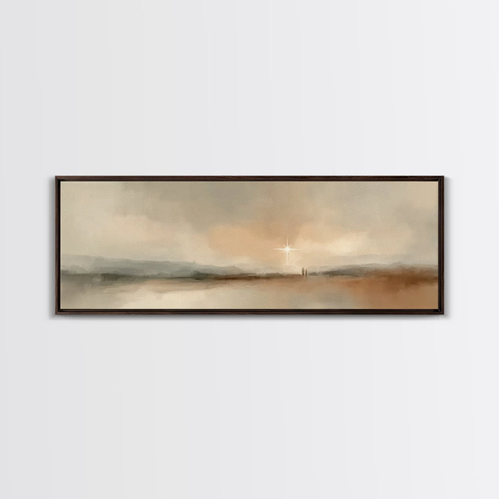 Star Of Promise | Framed Canvas Print | Christian Christmas Art | Christian Wall Art | Panoramic Print | Christmas Canvas Wall Art | Christ