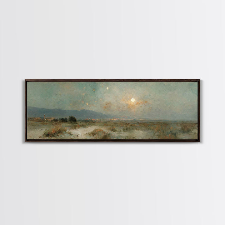 Holy Night Horizon – Framed Canvas Print – Christian Art – Christmas Wall Art – Panoramic Painting – Christian Decorations – Christian Art