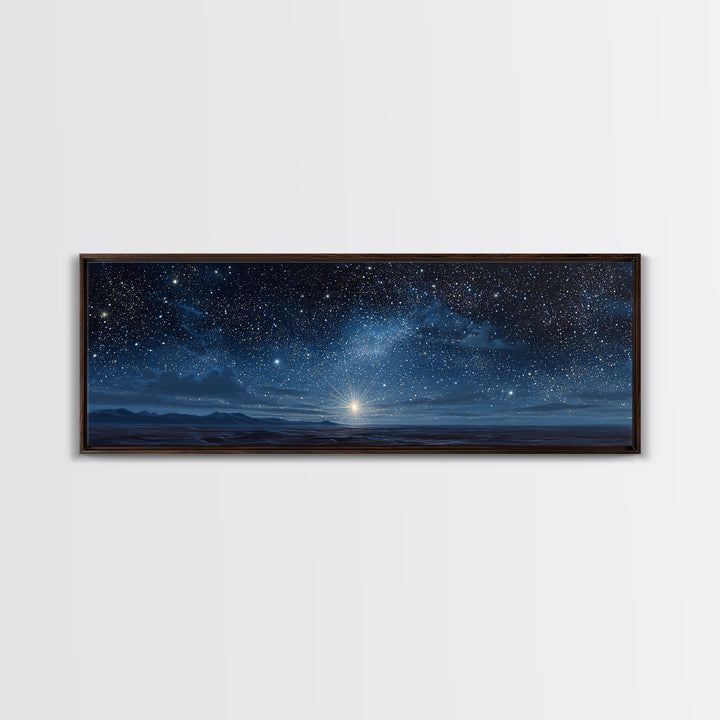 Night Of Wonder | Framed Canvas Print | Christian Christmas Art | Panoramic Art | Christian Art Canvas | Christmas Wall Art | Christian Dec