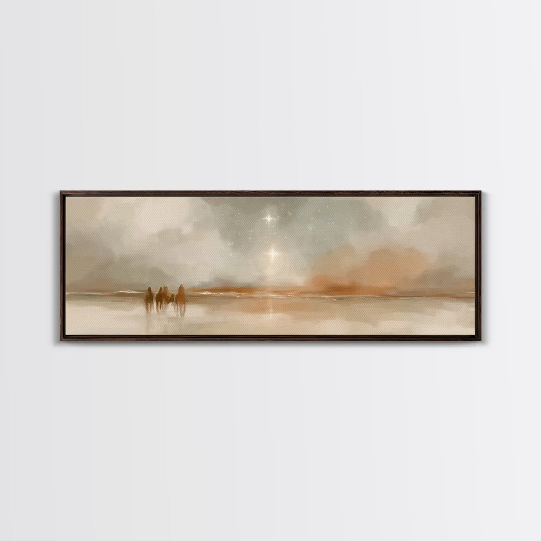 Star of the East, Framed Canvas Print, Christian Art Canvas, Panoramic Frame, Christmas Art, Christian Wall Art, Jesus Painting, Christian