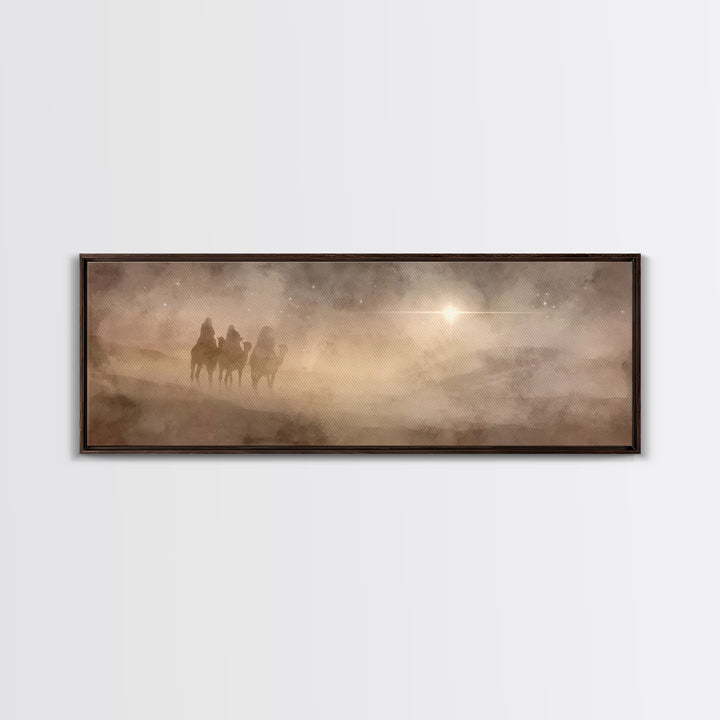 Radiant Dawn Path | Framed Canvas Print | Christian Art Canvas | Panoramic Painting | Christian Wall Art | Christmas Art | Jesus Painting |