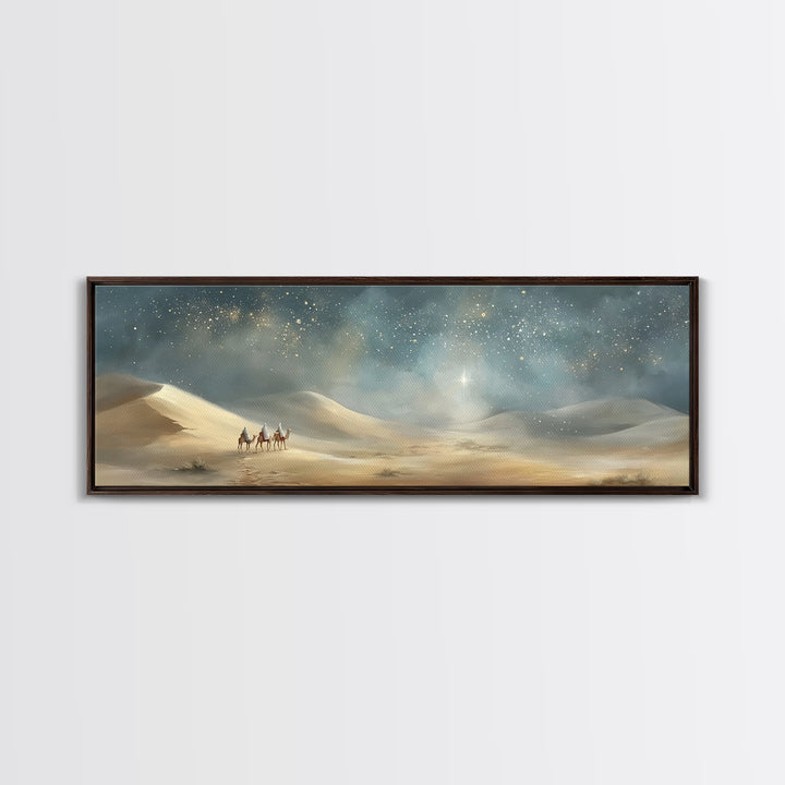 Desert Light Voyage – Framed Canvas Print – Christian Art Canvas – Panoramic Print – Christian Wall Art – Christmas Art – Jesus Painting –