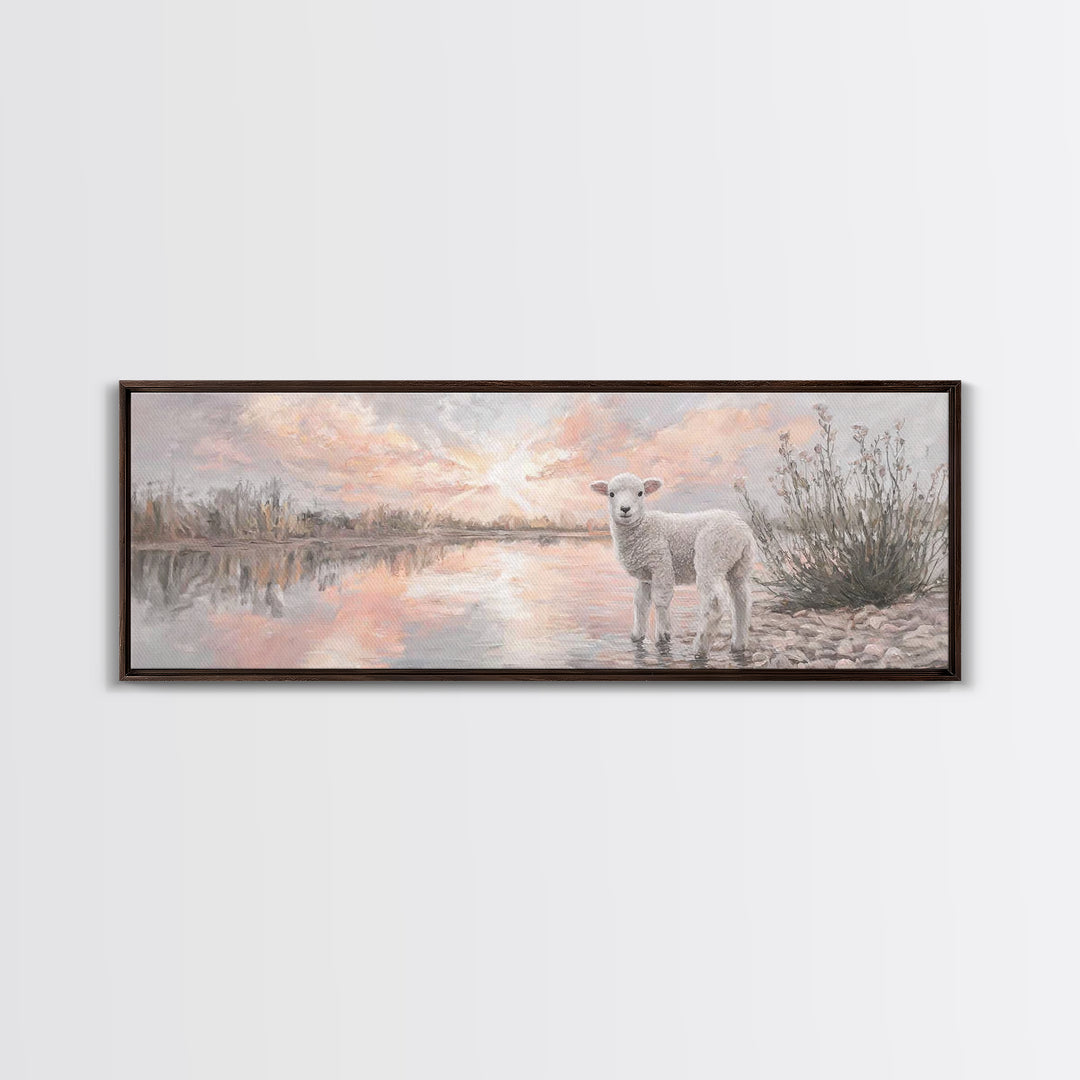 Morning Peace, Framed Canvas Print, Panoramic Art, Christian Wall Art, Christian Art Canvas, Christian Art, Christian Gift, Christian Paint