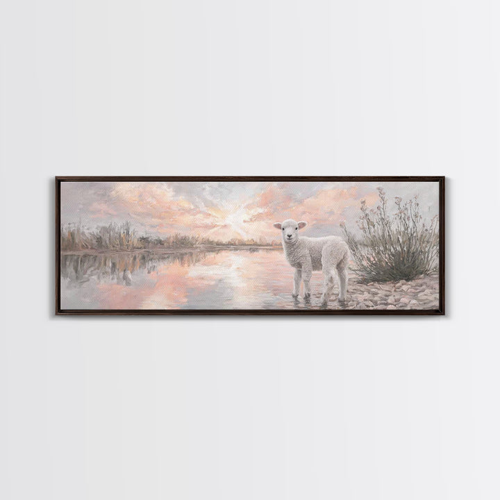 Morning Peace, Framed Canvas Print, Panoramic Art, Christian Wall Art, Christian Art Canvas, Christian Art, Christian Gift, Christian Paint