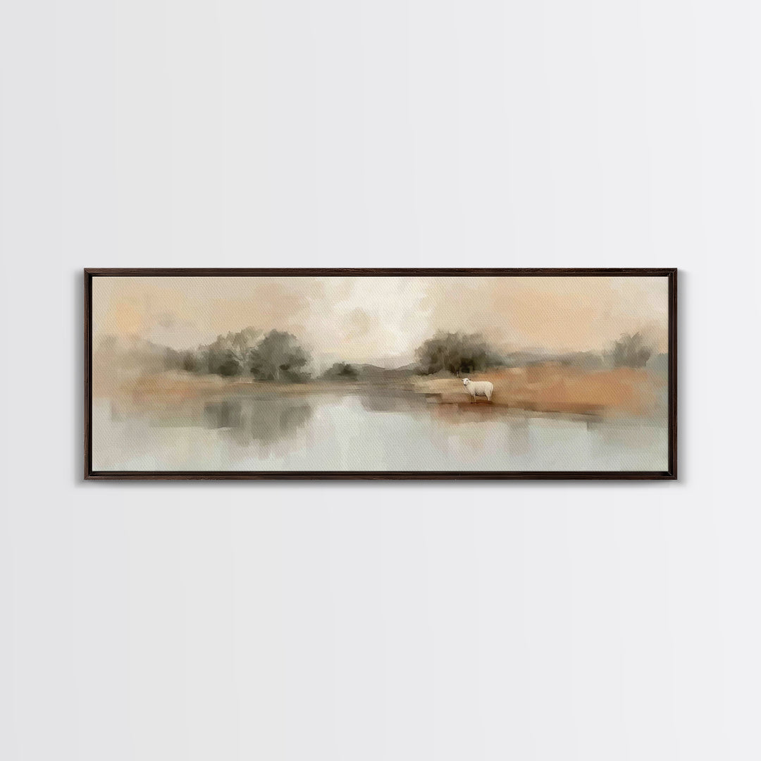 Still Waters Hope | Framed Canvas Print | Panoramic Wall Art | Christian Art Canvas | Christian Wall Art | Christian Art | Christian Gift |