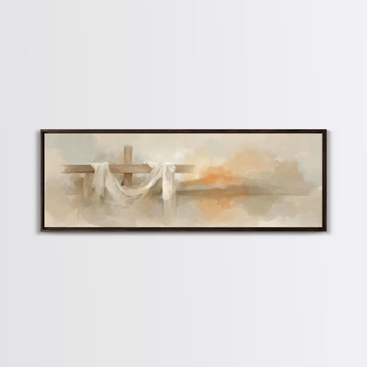 Cross Of Renewal – Framed Canvas Print – Panoramic Wall Art – Christian Art Canvas – Christian Art – Christian Wall Art – Christian Gift –