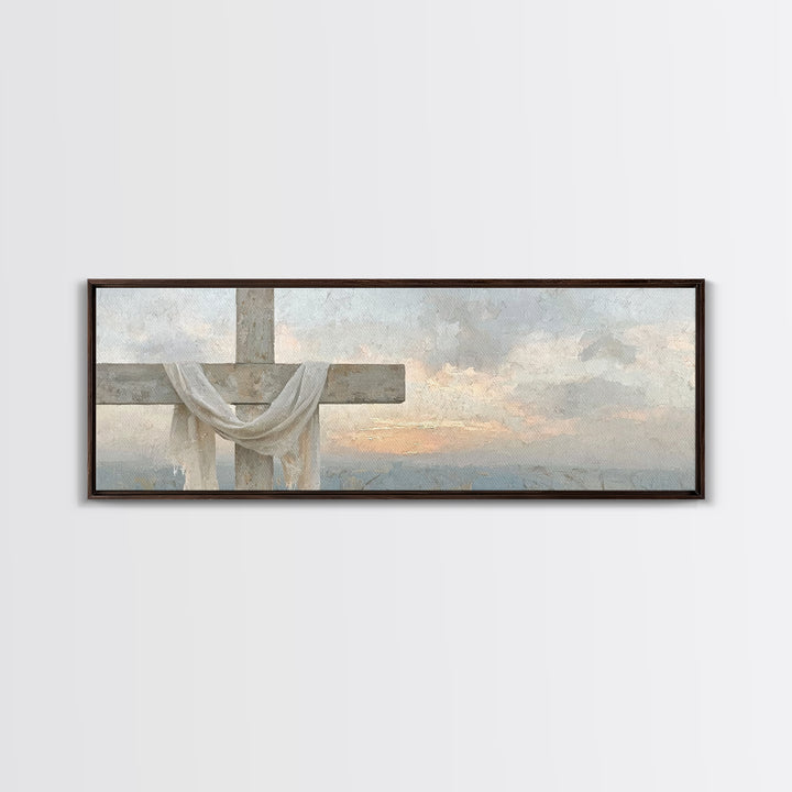 Grace In Bloom, Framed Canvas Print, Panoramic Art, Christian Art Print, Modern Christian Art, Christian Painting, Christmas Art