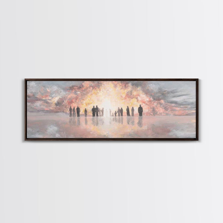 Glory At Dawn – Framed Canvas Print – Panoramic Frame – Christian Art Canvas – Modern Christian Painting – Christian Christmas Art – Christ