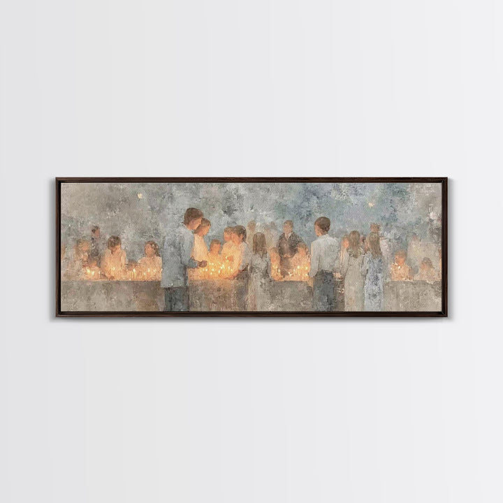 Children Of The Light, Framed Canvas Print, Christian Wall Art, Panoramic Painting, Christian Art Canvas, Christmas Art, Christian Gift