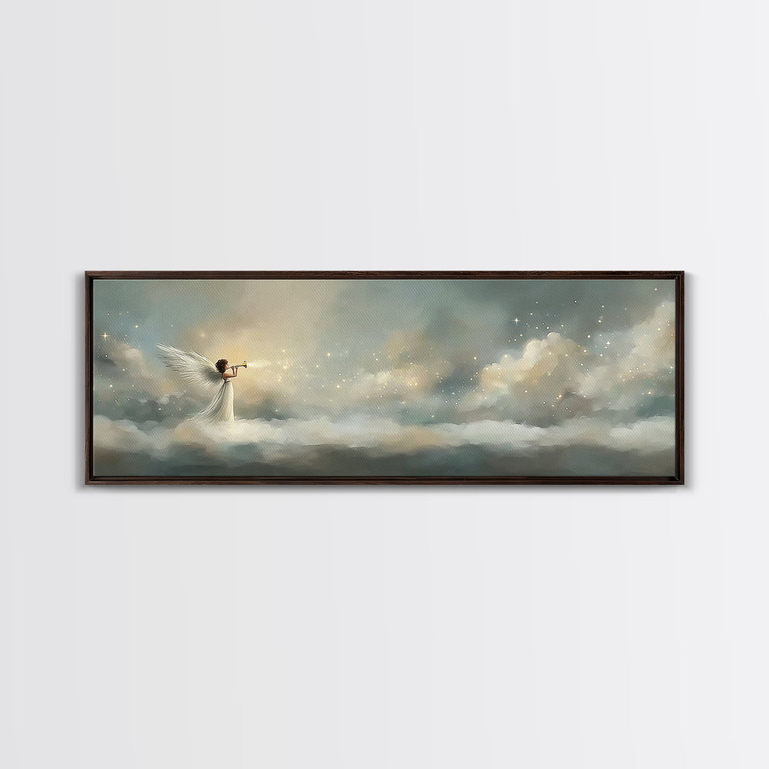 Heralding Light | Framed Canvas Print | Panoramic Art | Christian Art Canvas | Christian Wall Art | Jesus Art Print | Christmas Art