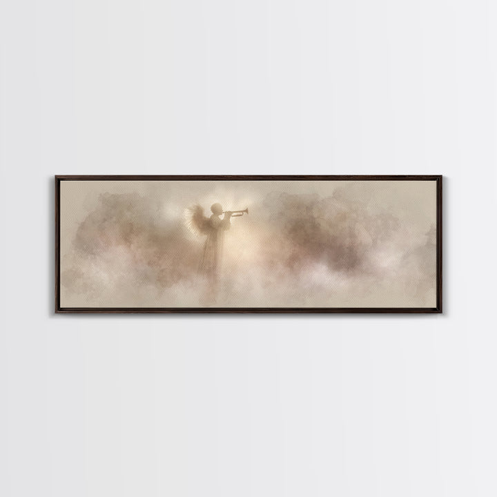 Sacred Proclamation – Framed Canvas Print – Panoramic Wall Art – Christian Art Canvas – Christian Christmas Art – Christian Painting – Jesu