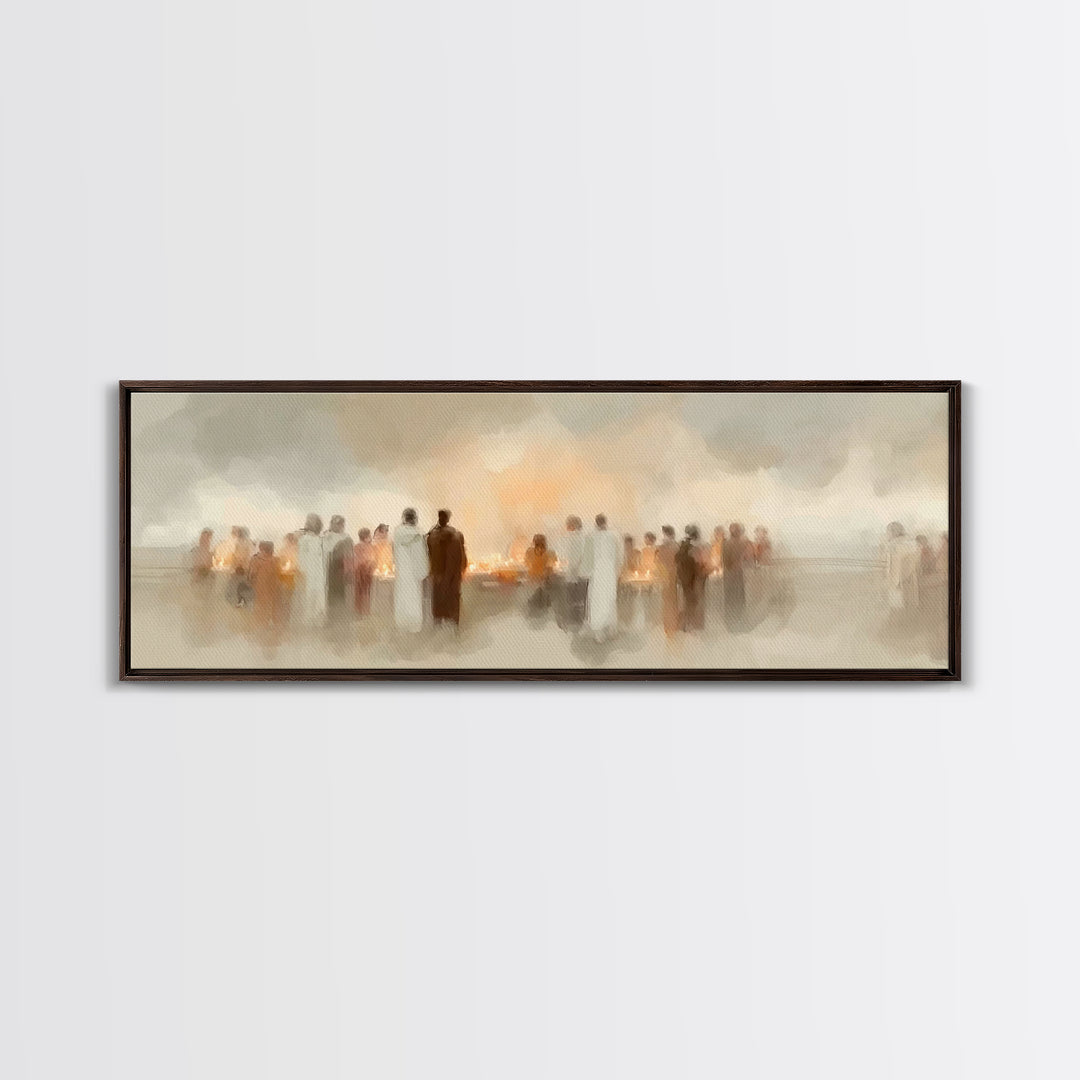Sacred Procession | Framed Canvas Print | Christian Christmas Art | Panoramic Print | Christian Art | Christmas Wall Art | Christian Decor