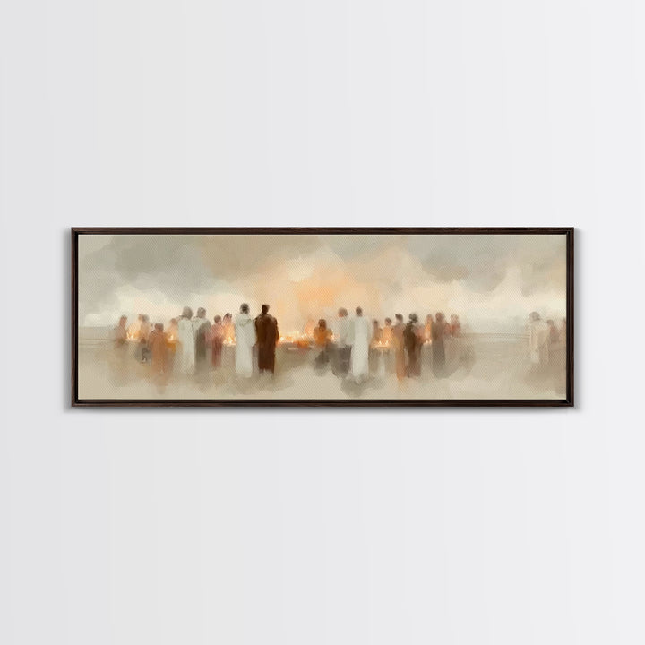 Sacred Procession | Framed Canvas Print | Christian Christmas Art | Panoramic Print | Christian Art | Christmas Wall Art | Christian Decor