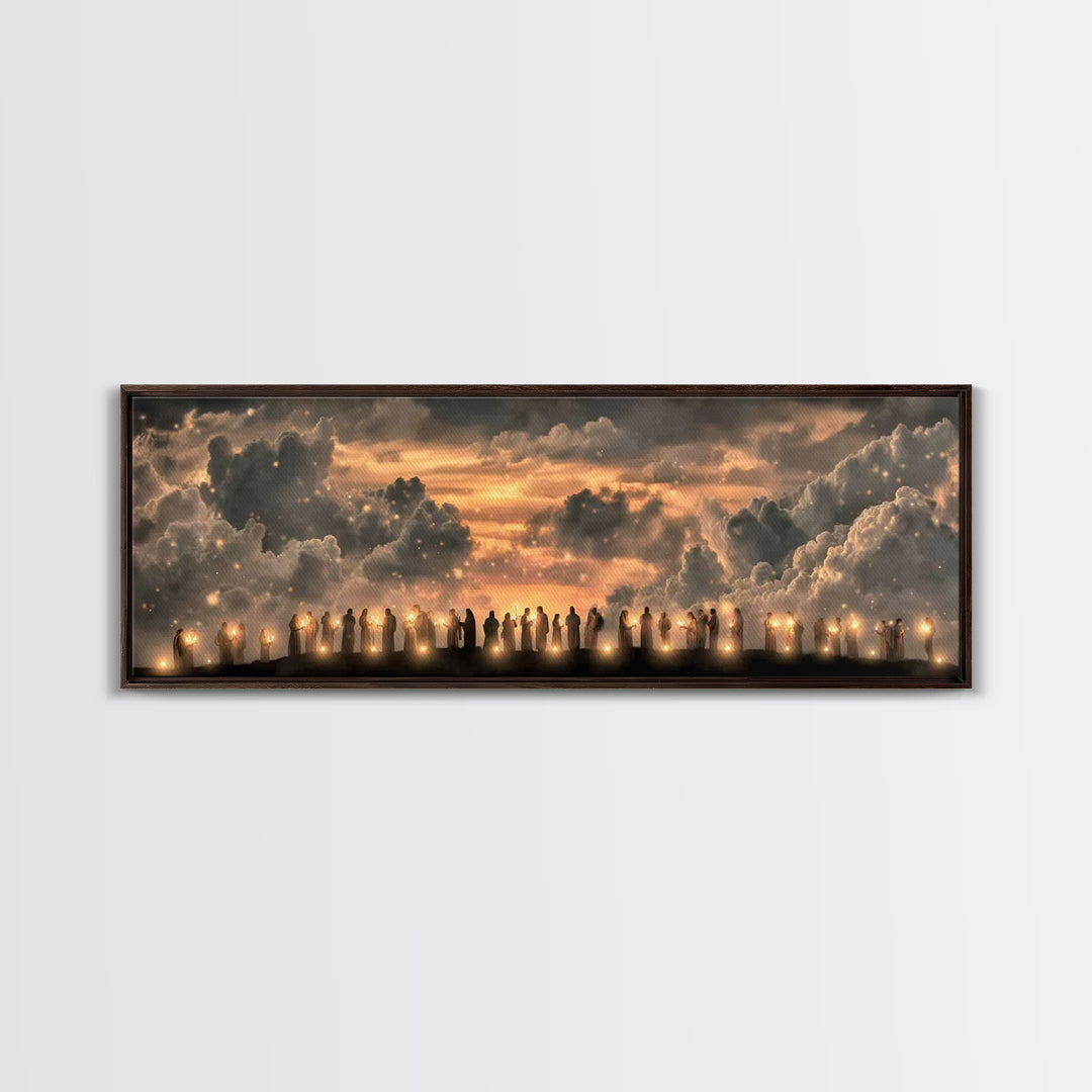 Hillside Communion – Framed Canvas Print – Christian Art – Panoramic Wall Art – Christian Christmas Art – Christian Canvas – Christian Artw