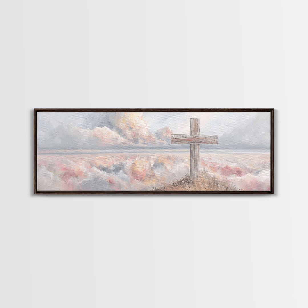 Dawn Of Redemption, Framed Canvas Print, Christian Wall Art, Panoramic Art, Christian Art Canvas, Christian Painting, Christian Decor