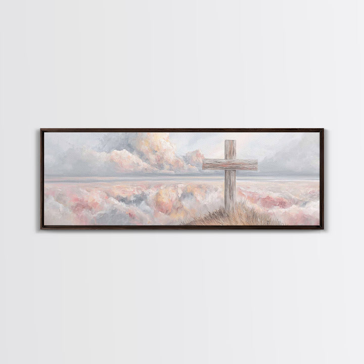 Dawn Of Redemption, Framed Canvas Print, Christian Wall Art, Panoramic Art, Christian Art Canvas, Christian Painting, Christian Decor