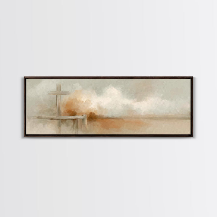 Quiet Redeemer, Framed Canvas Print, Christian Art, Panoramic Print, Christian Painting, Christian Art Canvas, Christian Gift Ideas