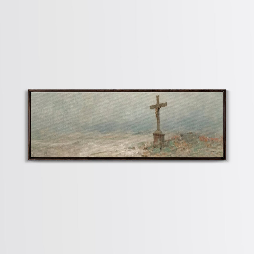 Field Of Salvation, Framed Canvas Print, Christian Art Canvas, Panoramic Art, Christian Painting, Christian Wall Art, Christian Decor