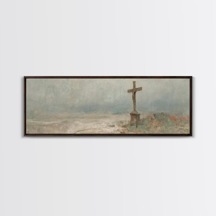 Field Of Salvation, Framed Canvas Print, Christian Art Canvas, Panoramic Art, Christian Painting, Christian Wall Art, Christian Decor